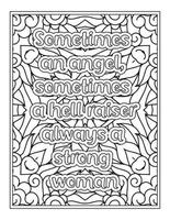 Coloriage de citations de femmes fortes pour livre de coloriage vecteur