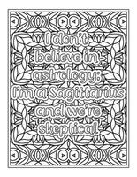 citations drôles page de livre de coloriage pour adulte vecteur