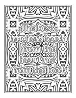 livre de coloriage de citations de professeur vecteur