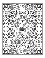 citations de motivation pages de livre de coloriage vecteur