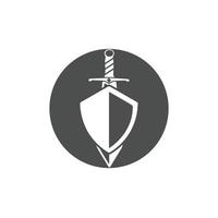 conception d'illustration de modèle de logo vectoriel d'arme d'épée