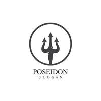 vecteur de conception de trident et modèle d'illustration d'icône de poseidon