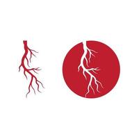 veines humaines, conception de vaisseaux sanguins rouges et illustration vectorielle d'artères isolées vecteur