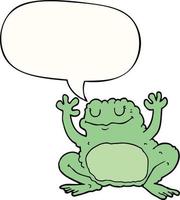 grenouille de dessin animé et bulle de dialogue vecteur