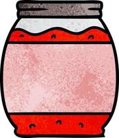 doodle dessin animé texturé d'une confiture de fraises vecteur