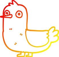 ligne de gradient chaud dessin dessin animé oiseau rouge vecteur