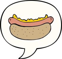 dessin animé hot-dog et bulle de dialogue vecteur