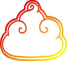 ligne de gradient chaud dessin symbole de nuage de dessin animé vecteur