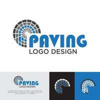 Concept de conception de logo en 10 lettres o pour la société de pavage et d'allées vecteur