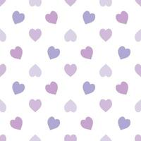 modèle sans couture dans des coeurs violets et violets pastel simples sur fond blanc pour le tissu, le textile, les vêtements, la nappe et d'autres choses. image vectorielle. vecteur