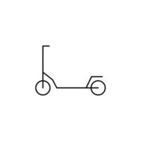 scooter, kick scooter fine ligne icône vector illustration logo modèle. adapté à de nombreuses fins.