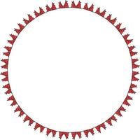 cadre rond avec noeud rouge. couronne isolée sur fond blanc pour votre conception vecteur