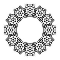 cadre rond en dentelle. mandalas de cercle avec place pour le texte. noir et blanc. arabesque pour la décoration de cartes et d'invitations. vecteur