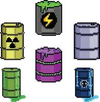 baril de pétrole pixel art. vecteur