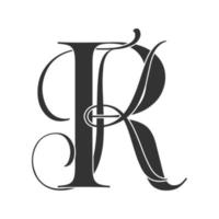 rk, kr, logo monogramme. icône de signature calligraphique. monogramme de logo de mariage. symbole de monogramme moderne. logo de couple pour mariage vecteur