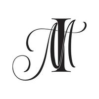 im, mi, logo monogramme. icône de signature calligraphique. monogramme de logo de mariage. symbole de monogramme moderne. logo de couple pour mariage vecteur