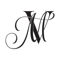 vm, mv, logo monogramme. icône de signature calligraphique. monogramme de logo de mariage. symbole de monogramme moderne. logo de couple pour mariage vecteur
