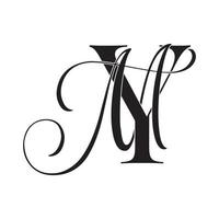 ym, mon, monogramme logo. icône de signature calligraphique. monogramme de logo de mariage. symbole de monogramme moderne. logo de couple pour mariage vecteur