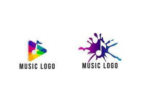 modèle de conception de logo de musique et d'onde audio simple. vecteur