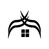 icône du logo de la maison plate vecteur