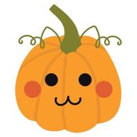 citrouille de dessin animé mignon. image vectorielle d'une citrouille avec un visage. décor d'Halloween. vecteur