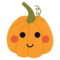 citrouille de dessin animé mignon. image vectorielle d'une citrouille avec un visage. décor d'Halloween. vecteur