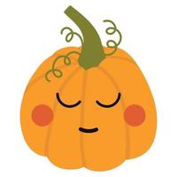 citrouille de dessin animé mignon. image vectorielle d'une citrouille avec un visage. décor d'Halloween. vecteur