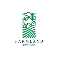 logo vert de la ferme vecteur