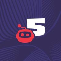 logo du robot numéro 5 vecteur