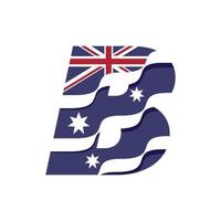 drapeau de l'alphabet australien b vecteur