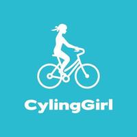 logo de fille de cyclisme vecteur