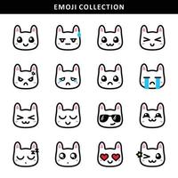 collection d'emoji de chat mignon vecteur