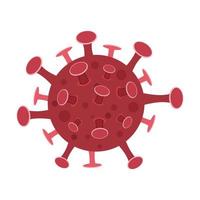 virus de couleur rouge en style cartoon. isolé. fond blanc. maladie et infection. illustration vectorielle vecteur