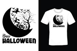 conception de t-shirt halloween, vintage, typographie vecteur