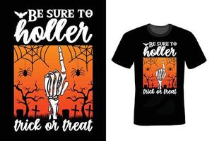 conception de t-shirt halloween, vintage, typographie vecteur