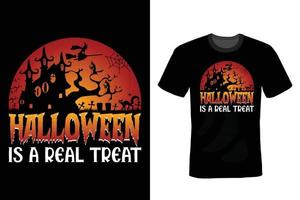 conception de t-shirt halloween, vintage, typographie vecteur