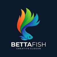 modèle de vecteur de conception de logo de poisson betta