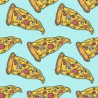 modèle de pizza sans soudure. fond de pizza coloré. illustration de pizza vecteur doodle