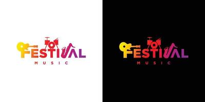 création de logo de festival de musique moderne et unique vecteur