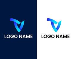 modèle de conception de logo moderne lettre t et v vecteur