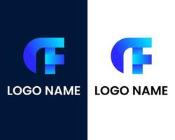 lettre t et f modèle de conception de logo moderne vecteur