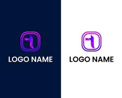 modèle de conception de logo moderne lettre t vecteur