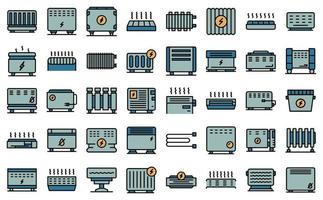 convecteur, icônes, ensemble, vecteur, plat vecteur