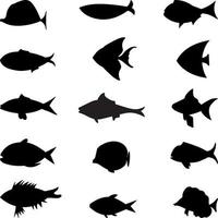 ensemble de poissons de dessin animé. poissons plats modernes, poissons isolés. poisson design plat. illustration vectorielle, poissons. collection de poissons. vecteur