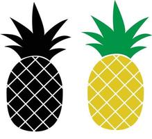 icône d'ananas sur fond blanc. style plat. icône tropicale d'ananas pour la conception, le logo, l'application, l'interface utilisateur de votre site Web. symbole de fruits tropicaux ananas. signe de forme d'ananas jaune. vecteur