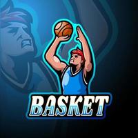 conception de mascotte de logo de basket-ball esport vecteur