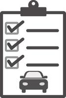icône de liste d'entretien de voiture. icône de liste de service de voiture. signe de maintenance de service de voiture de liste de contrôle.