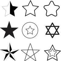 icône étoiles. symbole des étoiles noires. ensemble de signe d'étoiles. vecteur