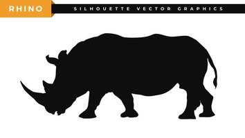 illustration de silhouette d'hippopotame. vecteur de silhouette de rhinocéros. création de logo de rhinocéros. symboles d'animaux sauvages, icône de la journée mondiale du rhinocéros.