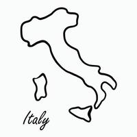 doodle dessin à main levée de la carte de l'italie. vecteur